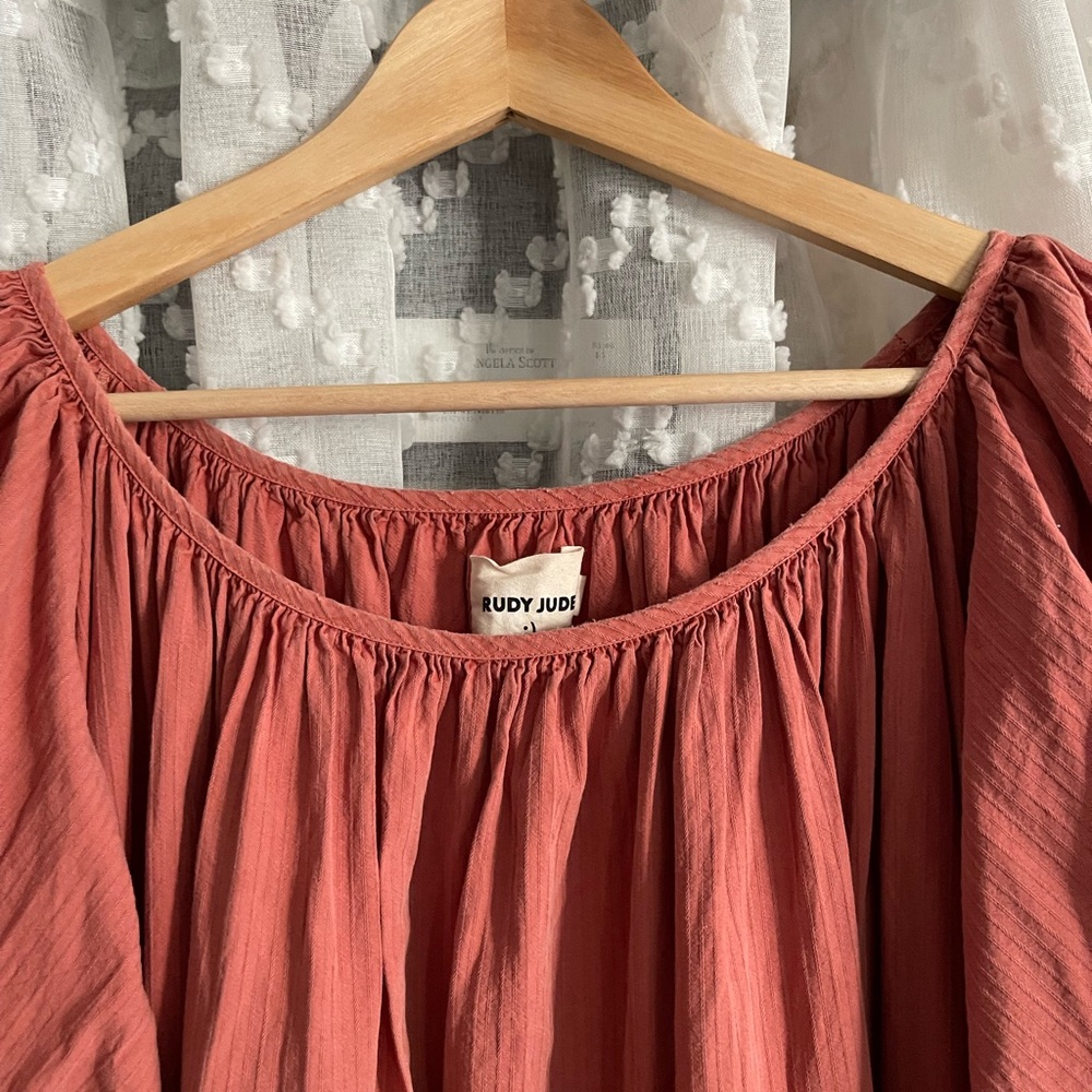 FSOT - Rudy Jude Rust Gather Dress 100% organic cotton - xs - Picture 7 of 17